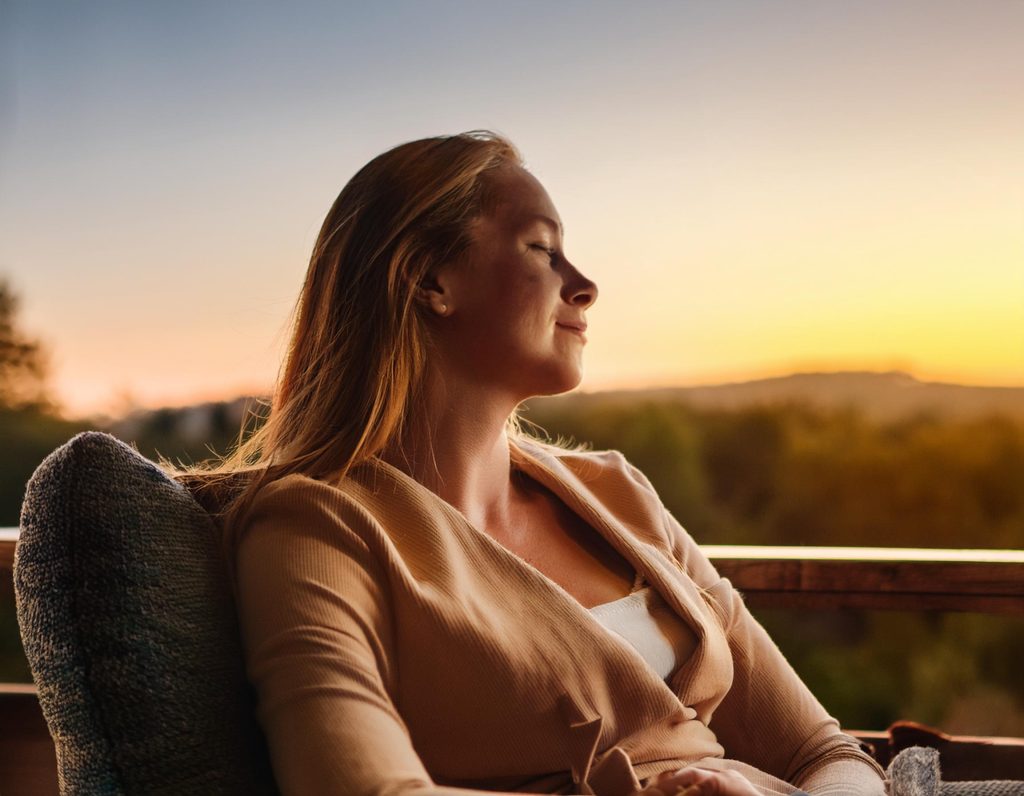 Person resting in the evening.