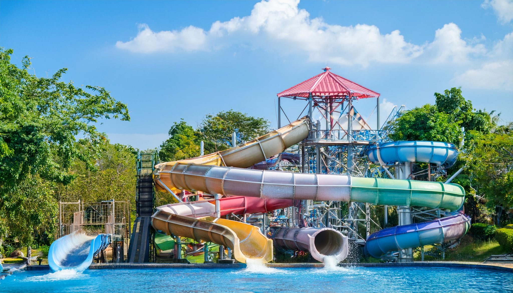 Tubetrek at an aqua water park fun excursion.